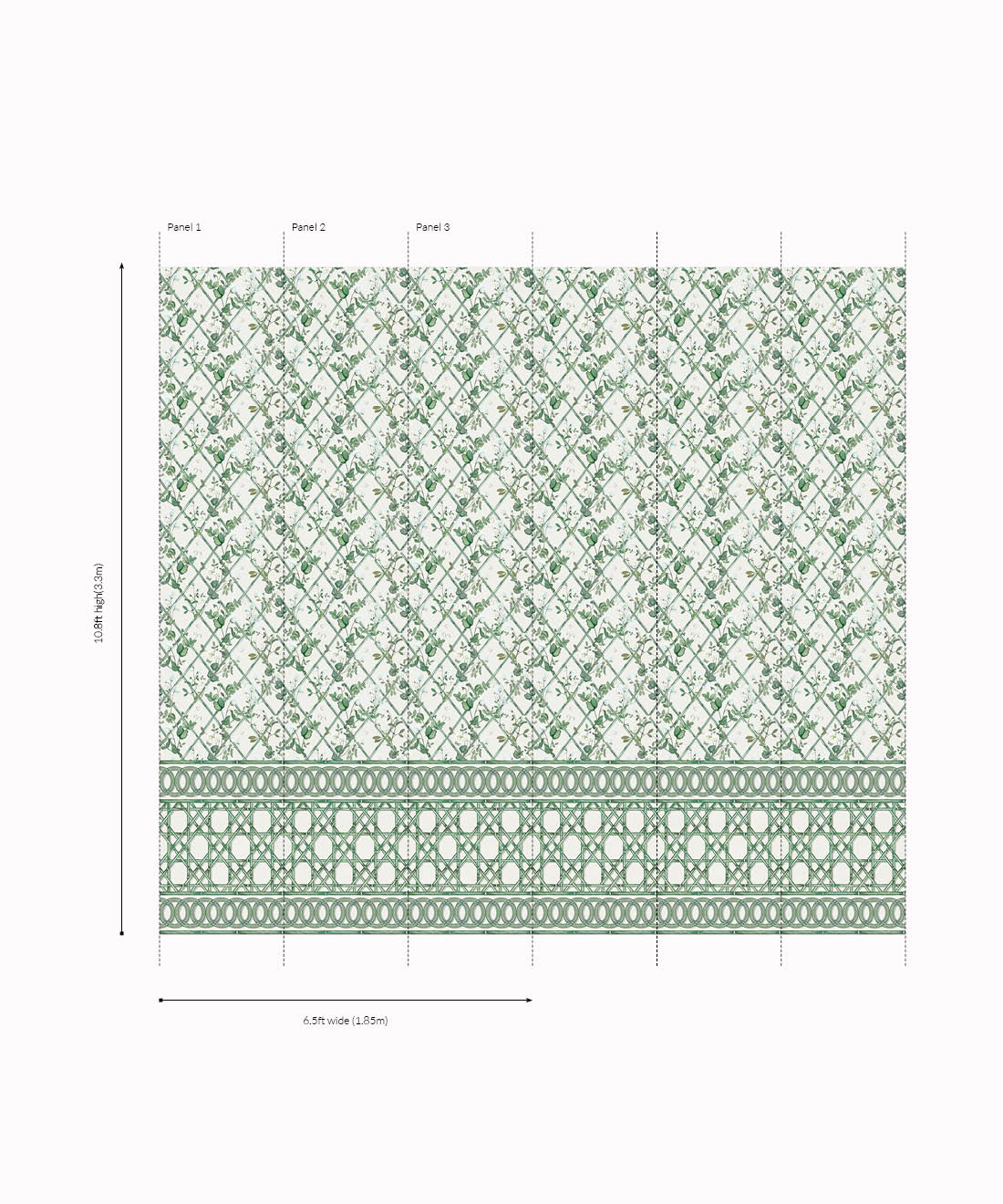 Climbing Sweet Pea Frieze Mural, Irish Linen
