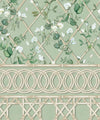 Climbing Sweet Pea Frieze Mural, Sage & Cane