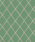 Colony Wallpaper, Dark Green & Cane