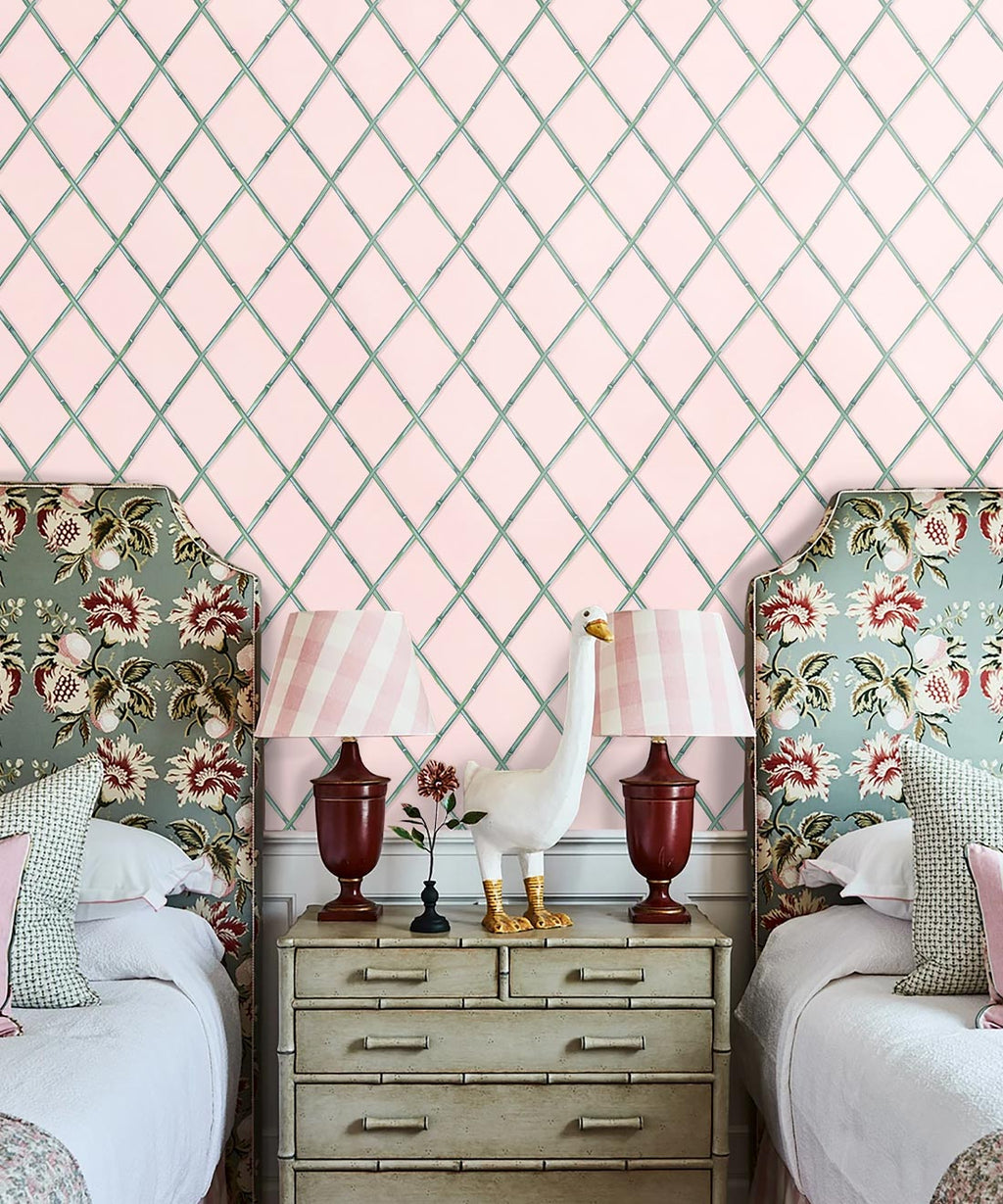 Colony Wallpaper, Pink & Green
