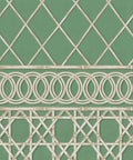 Colony Frieze Mural, Dark Green & Cane