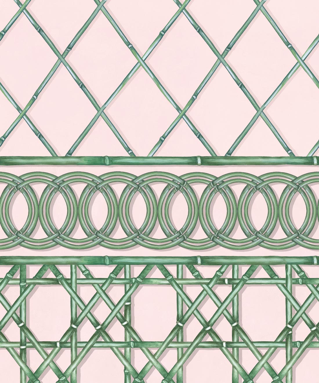 Colony Frieze Mural, Pink & Green