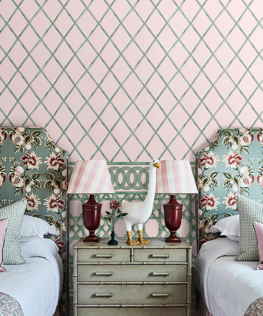 Colony Frieze Mural, Pink & Green