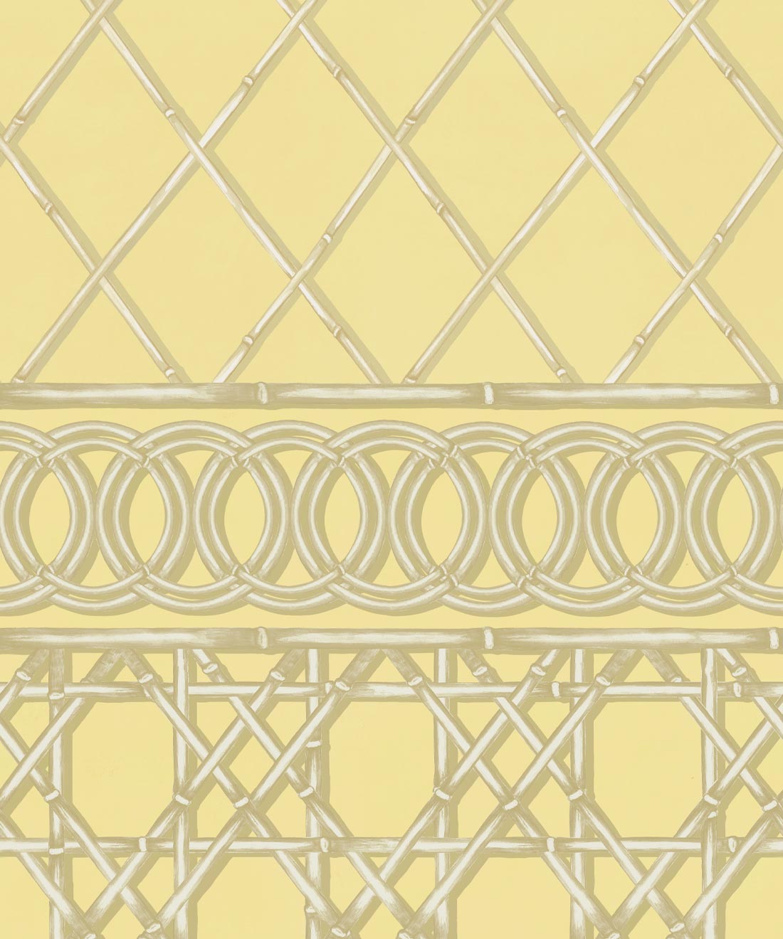 Colony Frieze Mural, Rattan & Cane