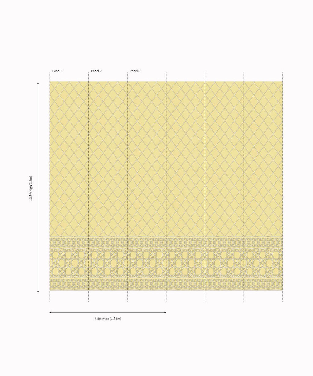 Colony Frieze Mural, Rattan & Cane