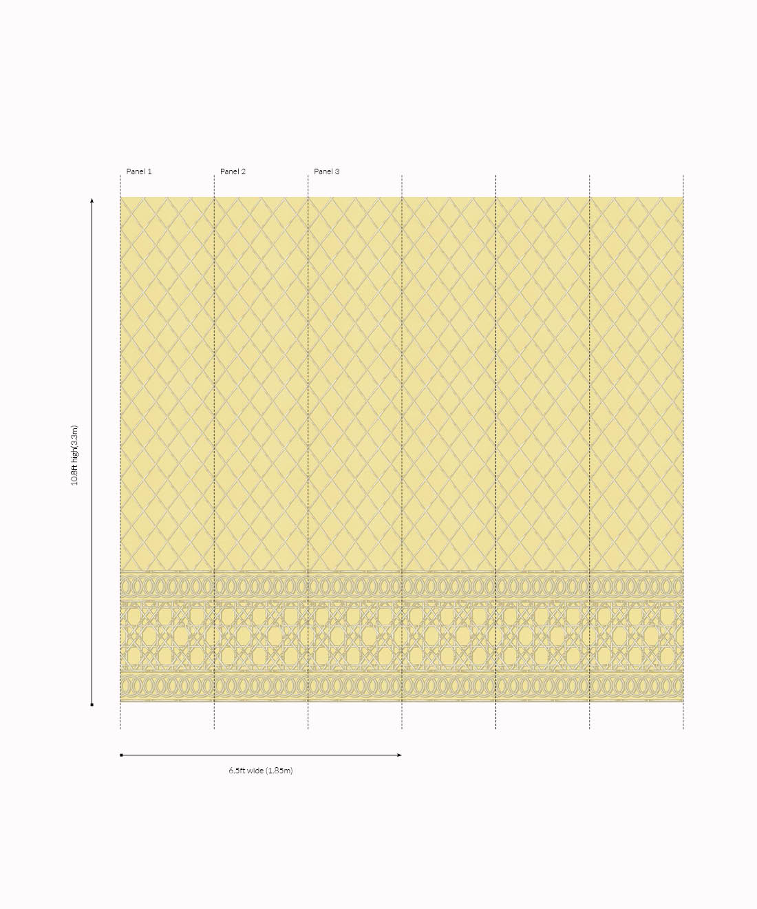 Colony Frieze Mural, Rattan & Cane