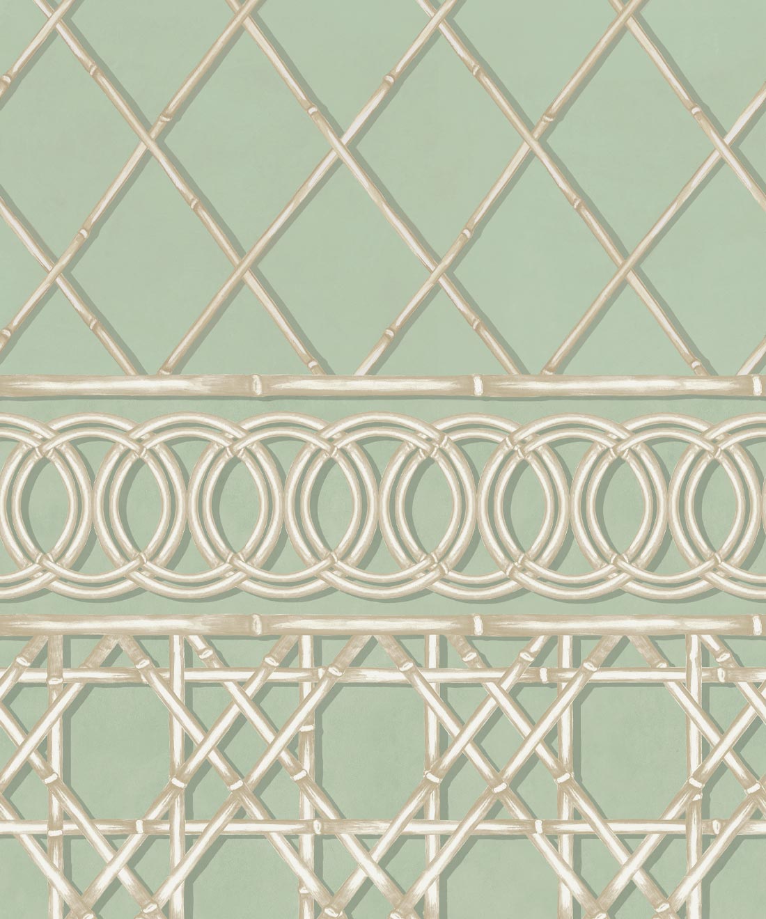 Colony Frieze Mural, Sage & Cane
