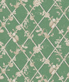Petite Ivy Wallpaper, Dark Green & Cane