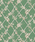 Petite Ivy Wallpaper, Dark Green & Cane
