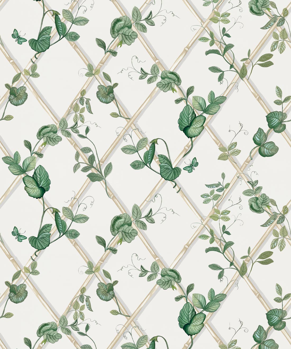 Petite Ivy Wallpaper, Irish Linen & Cane