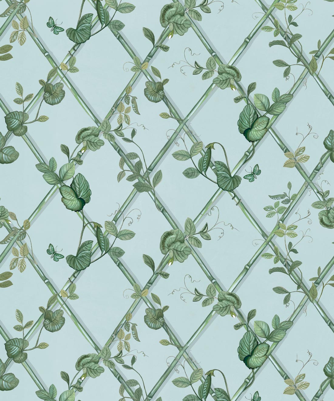 Petite Ivy Wallpaper, Light Provence