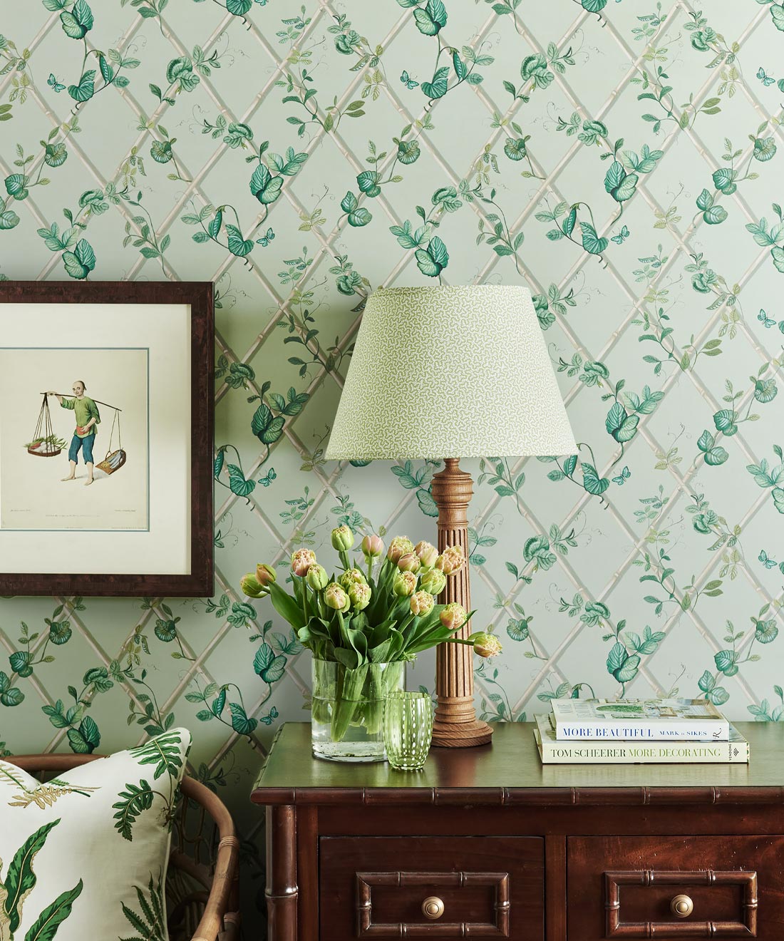 Petite Ivy Wallpaper, Sage & Cane