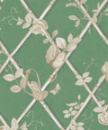Grande Ivy Wallpaper, Dark Green & Cane