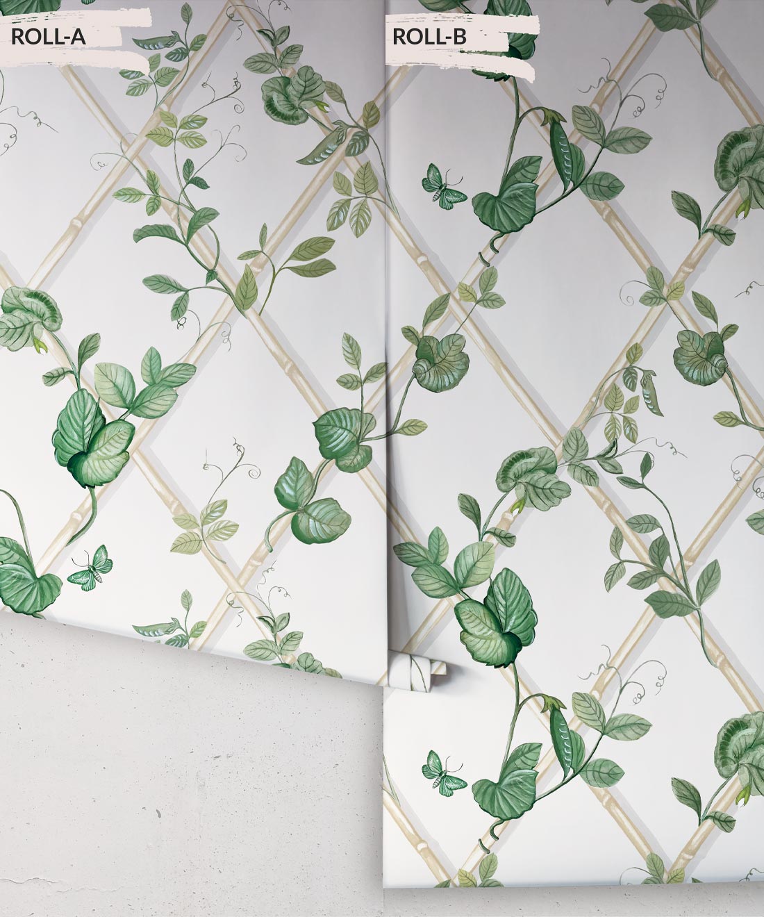 Grande Ivy Wallpaper, Irish Linen & Cane