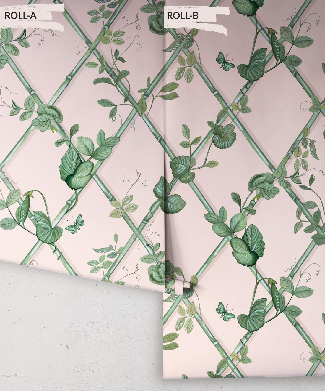 Grande Ivy Wallpaper, Pink & Green