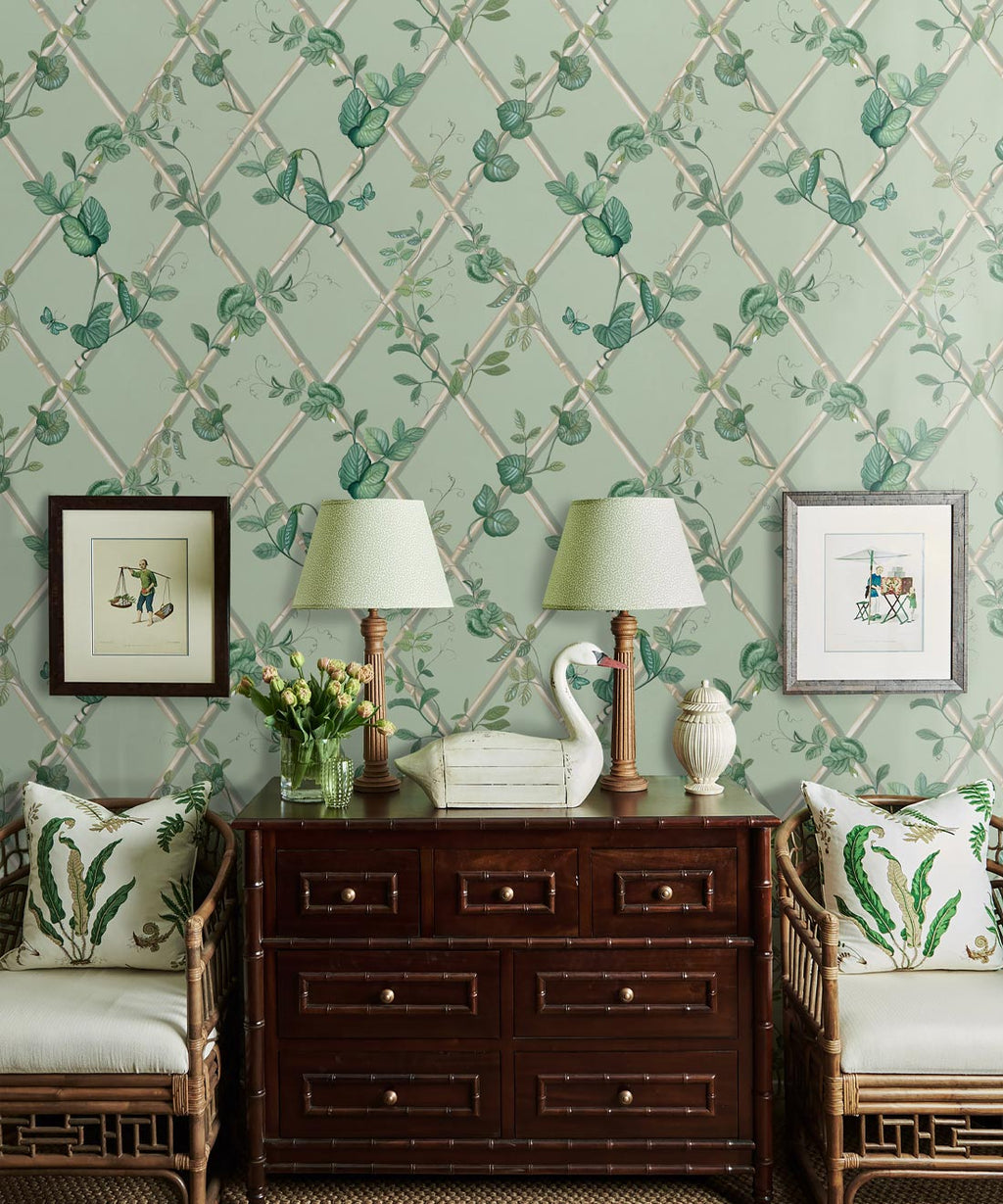 Grande Ivy Wallpaper, Sage & Cane