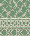 Ivy Frieze Mural, Dark Green & Cane
