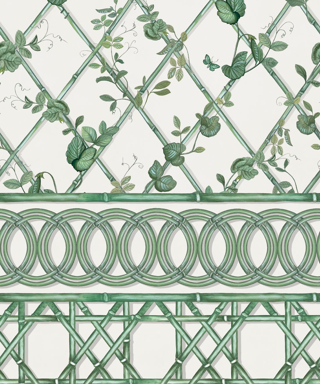 Ivy Frieze Mural, Irish Linen & Green