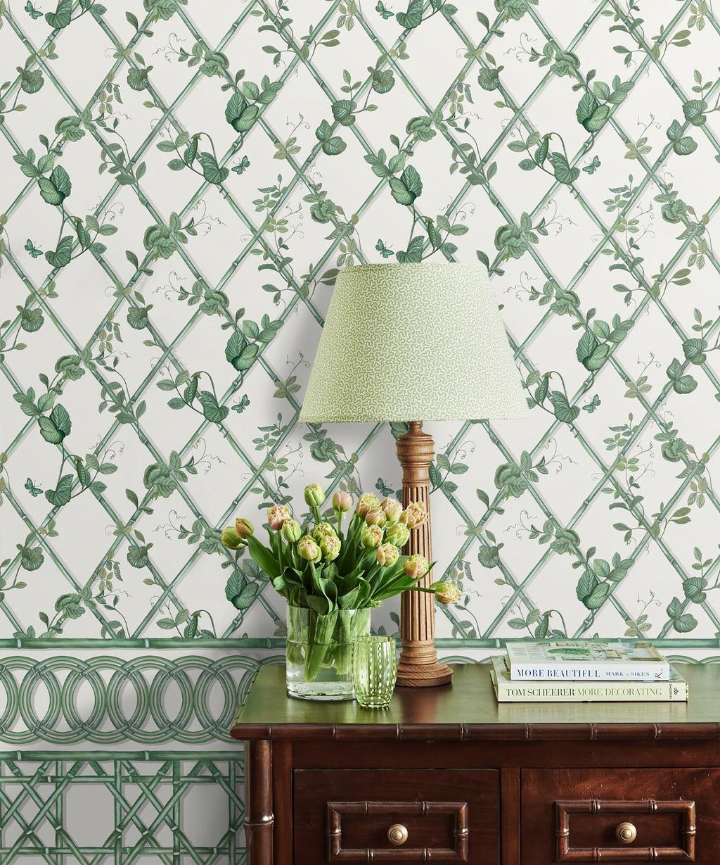 Ivy Frieze Mural, Irish Linen & Green
