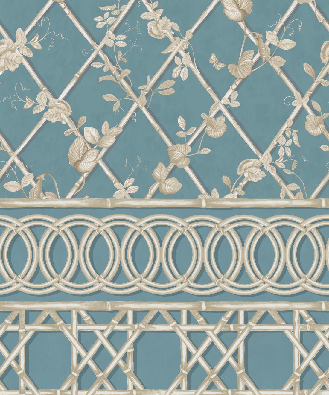 Ivy Frieze Mural, Provence & Cane