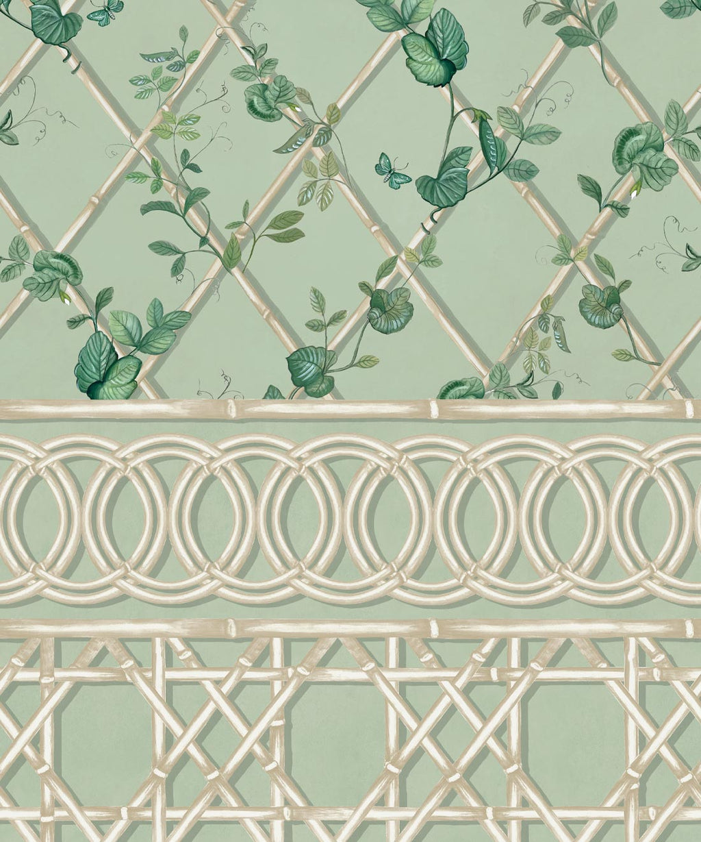 Ivy Frieze Mural, Sage & Cane