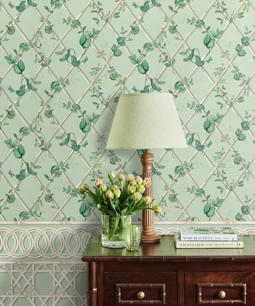Ivy Frieze Mural, Sage & Cane