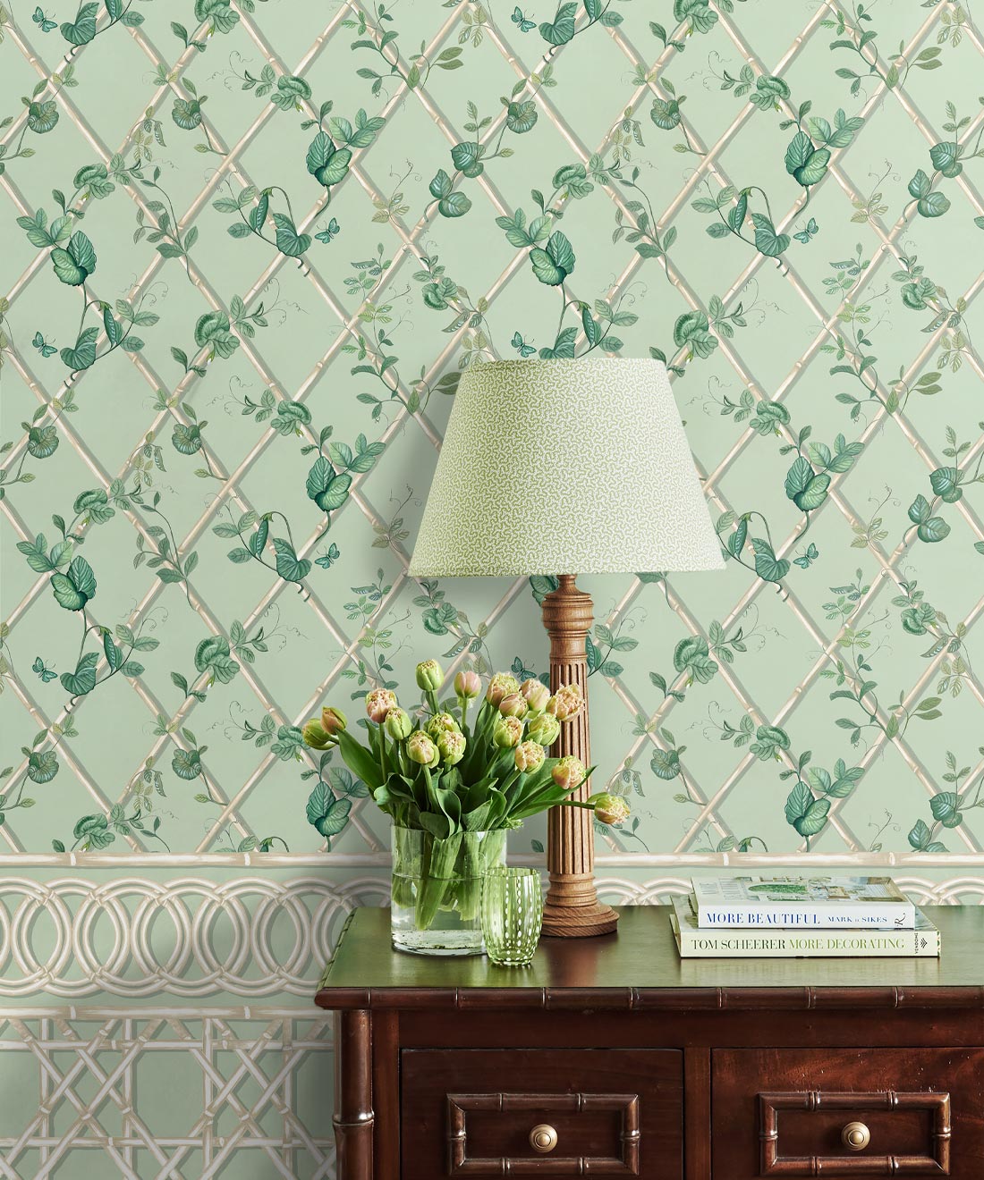 Ivy Frieze Mural, Sage & Cane
