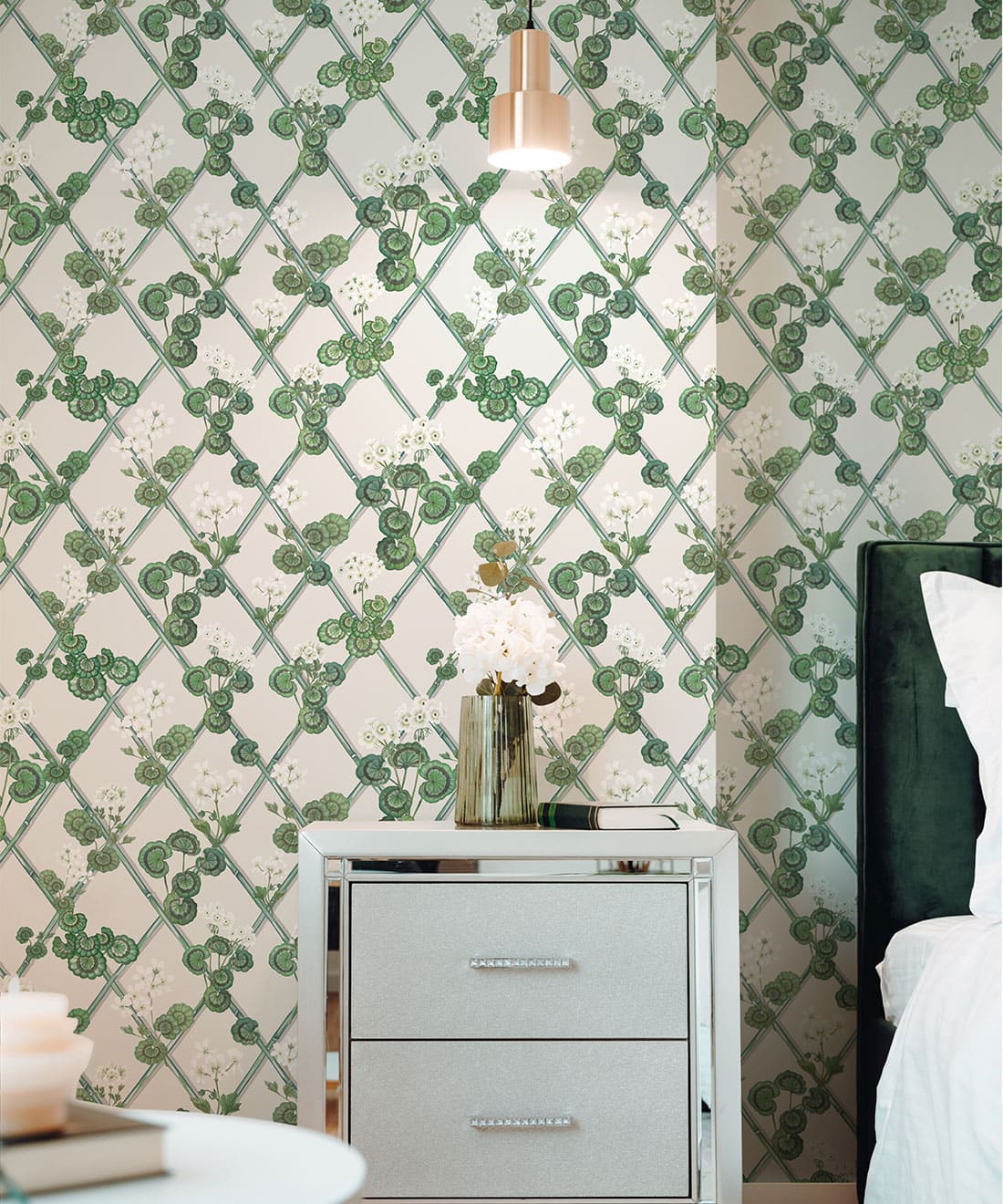 Primrose Garden Wallpaper, Green