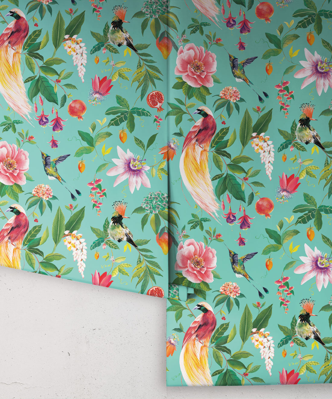 Gardenia Wallpaper, Aqua