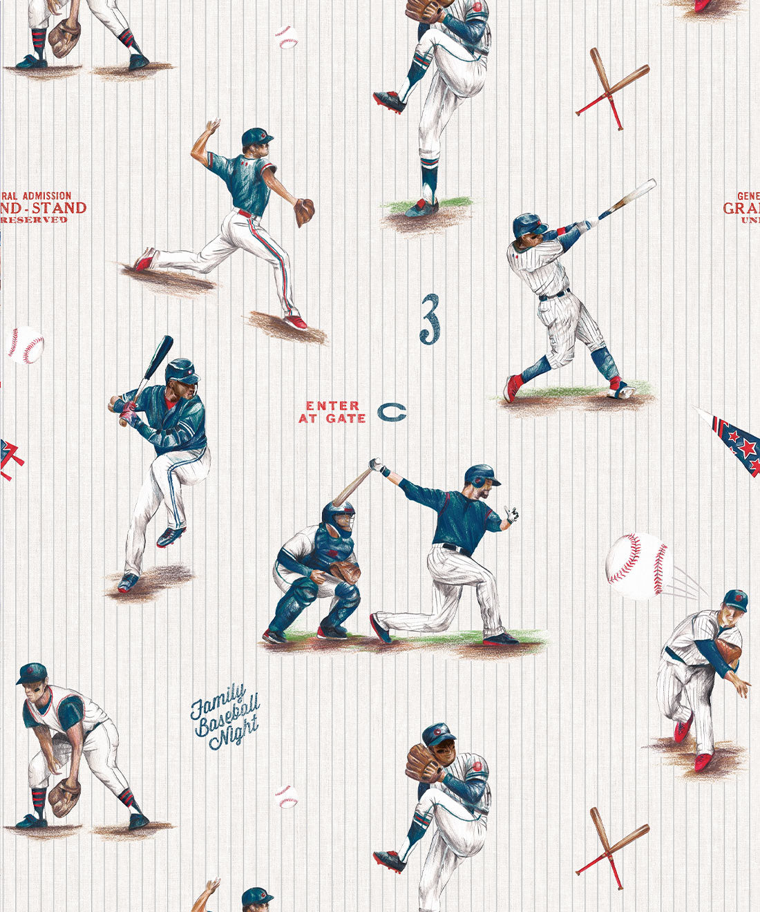Baseball Wallpaper, Blue Crew