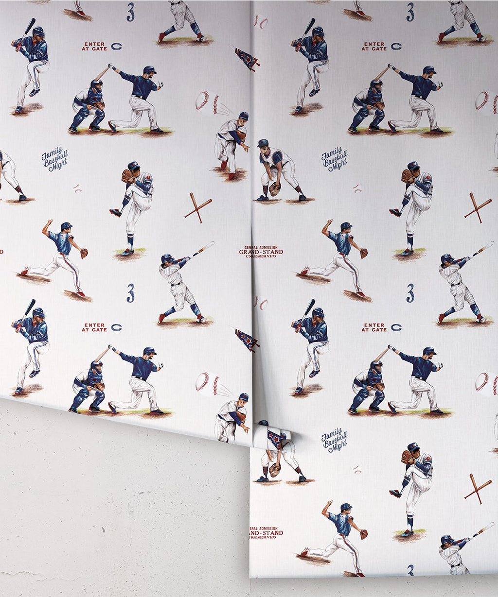 Baseball Wallpaper, Carmine
