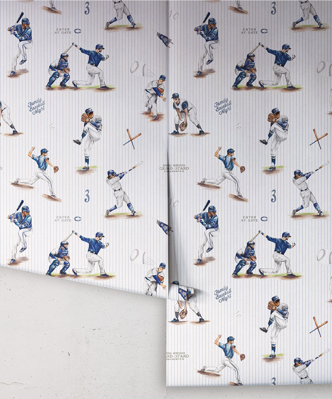 Baseball Wallpaper, Pinstripes