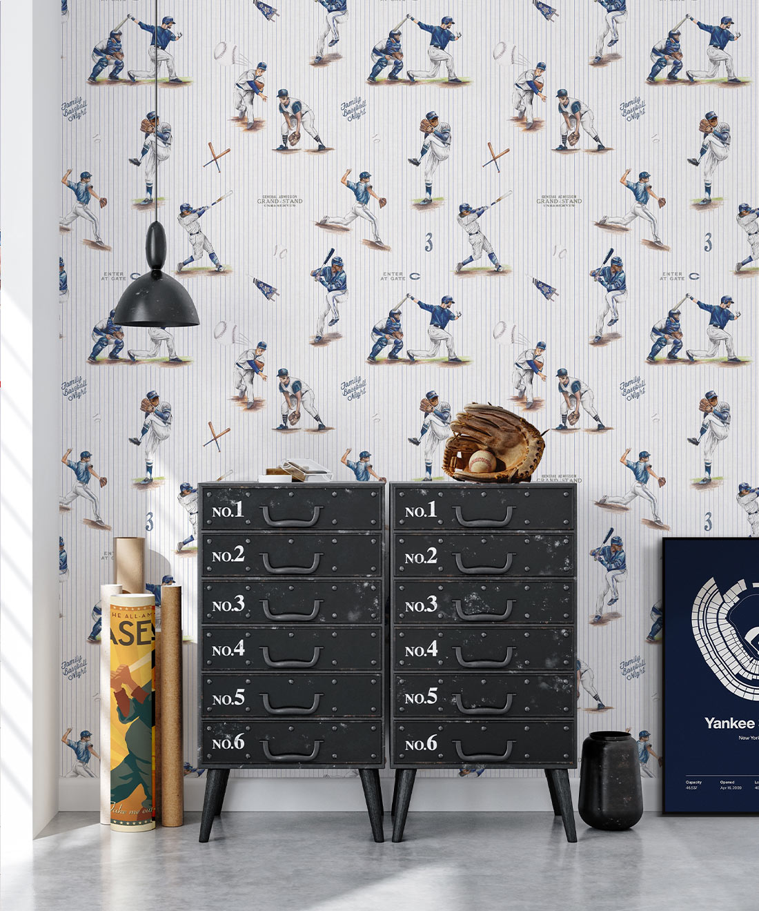 Baseball Wallpaper, Pinstripes