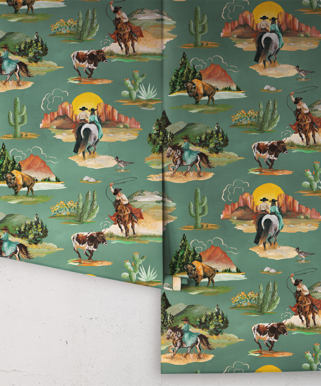 Frontier Wallpaper, Turquoise