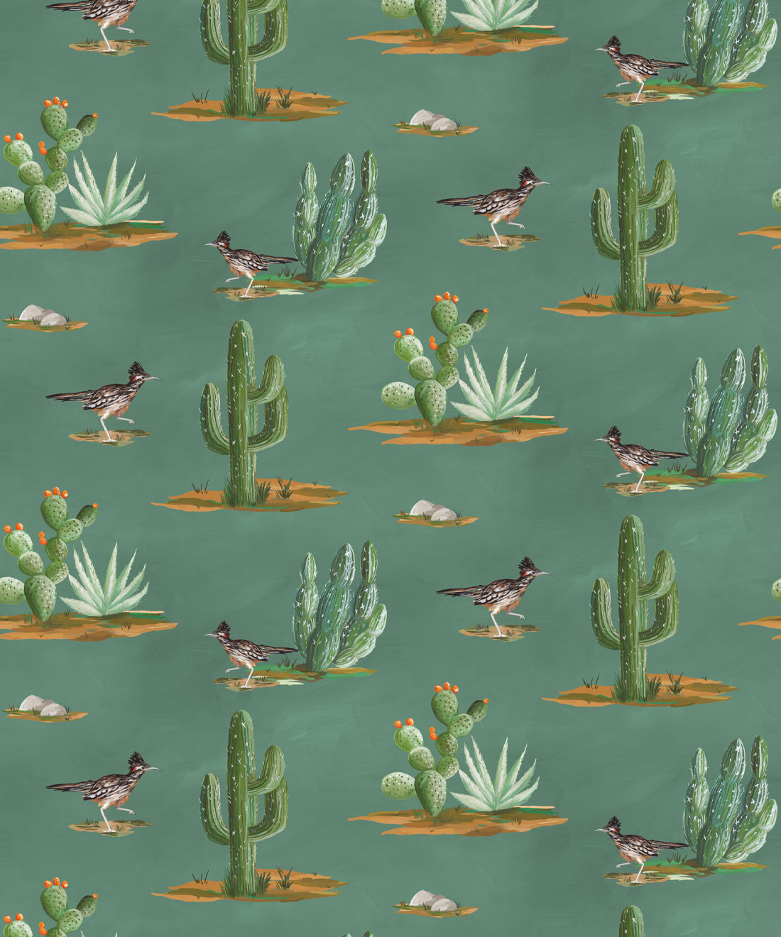 Roadrunner Wallpaper, Turquoise