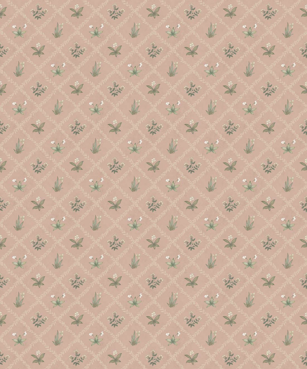 Floret Wallpaper, Antique Rose