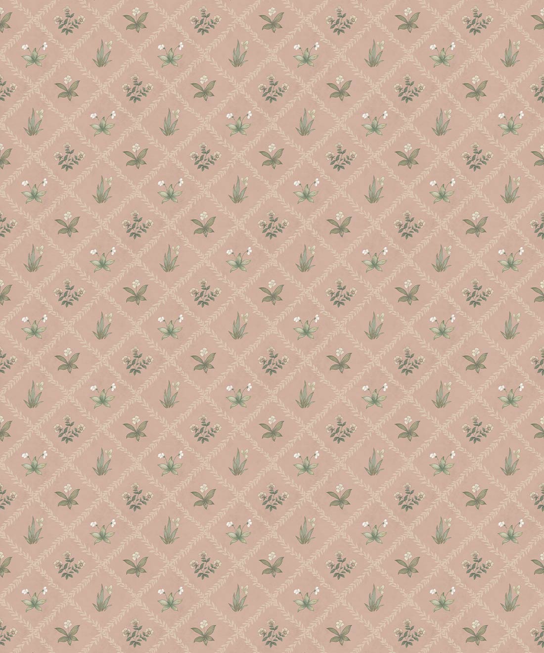 Floret Wallpaper, Antique Rose