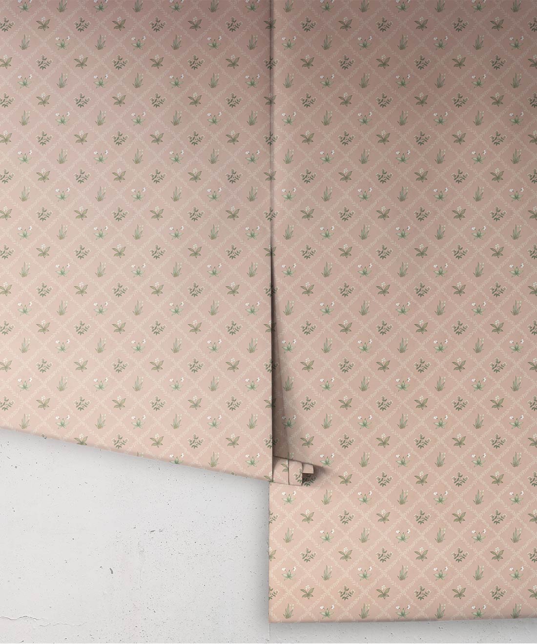 Floret Wallpaper, Antique Rose