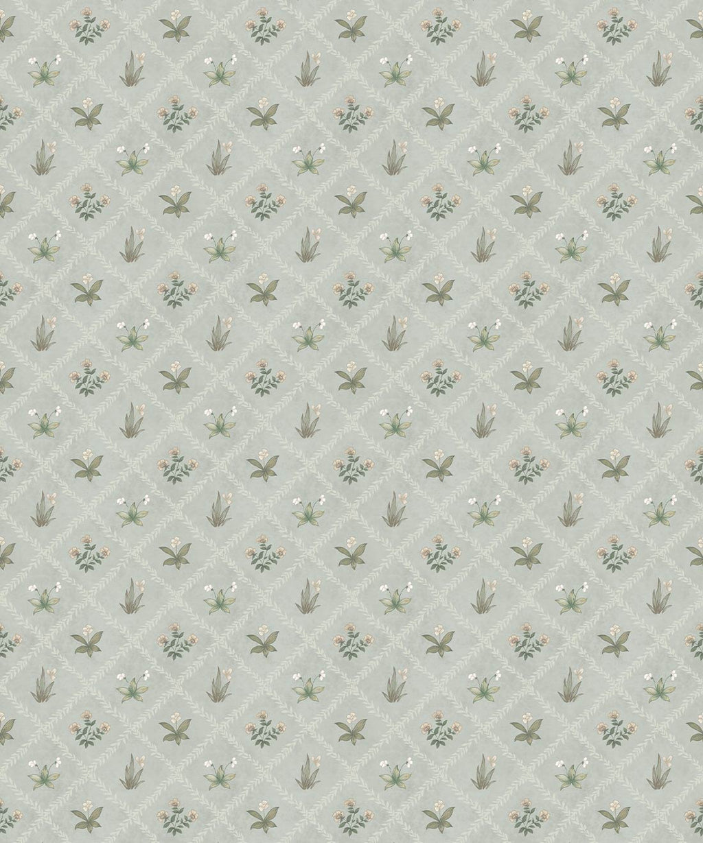 Floret Wallpaper, Duck Egg