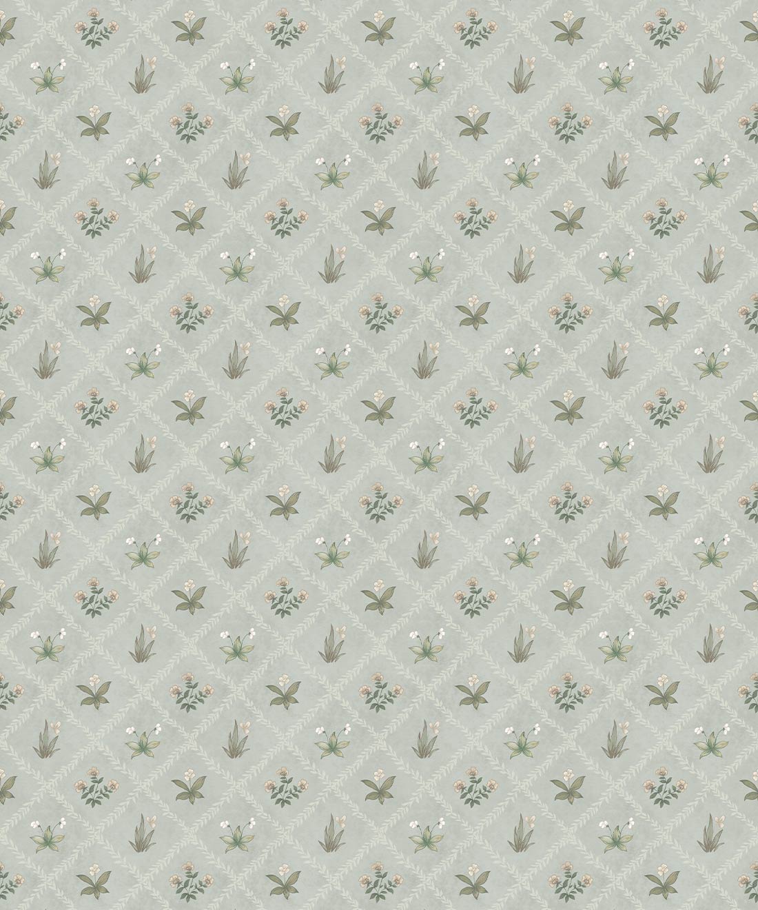 Floret Wallpaper, Duck Egg