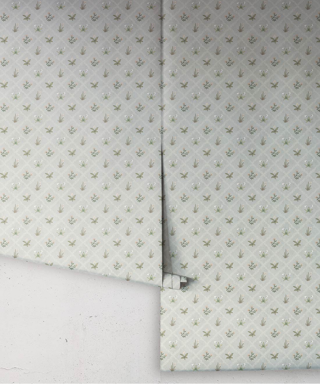 Floret Wallpaper, Duck Egg