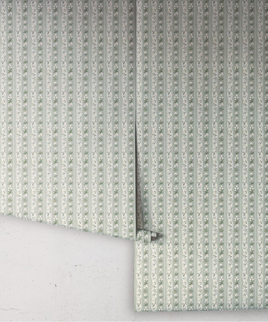 Garland Wallpaper, Duck Egg
