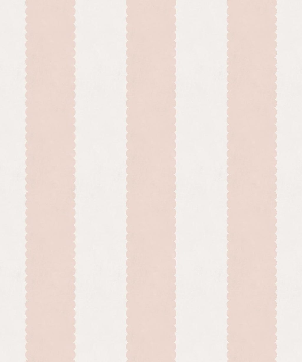 Scallop Stripe Wallpaper, Antique Rose