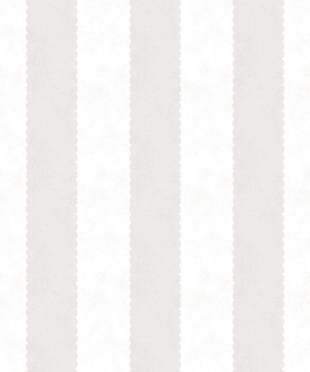 Scallop Stripe Wallpaper, Ivory
