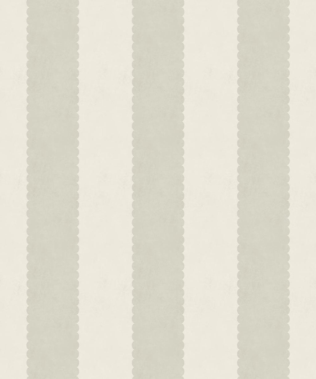 Scallop Stripe Wallpaper, Linen