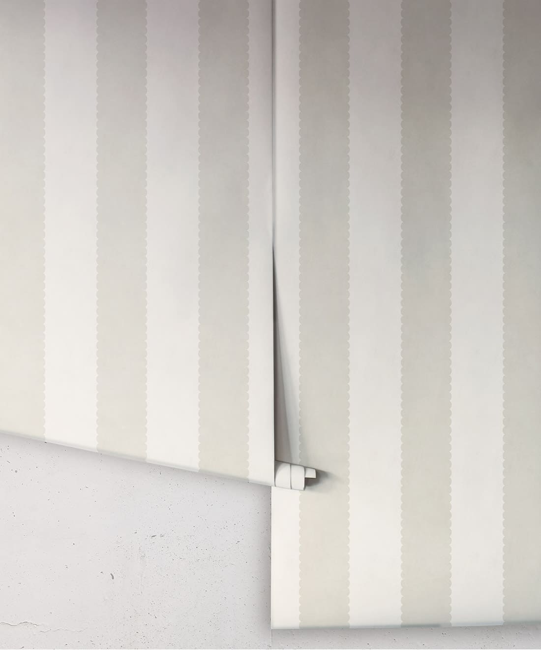Scallop Stripe Wallpaper, Linen