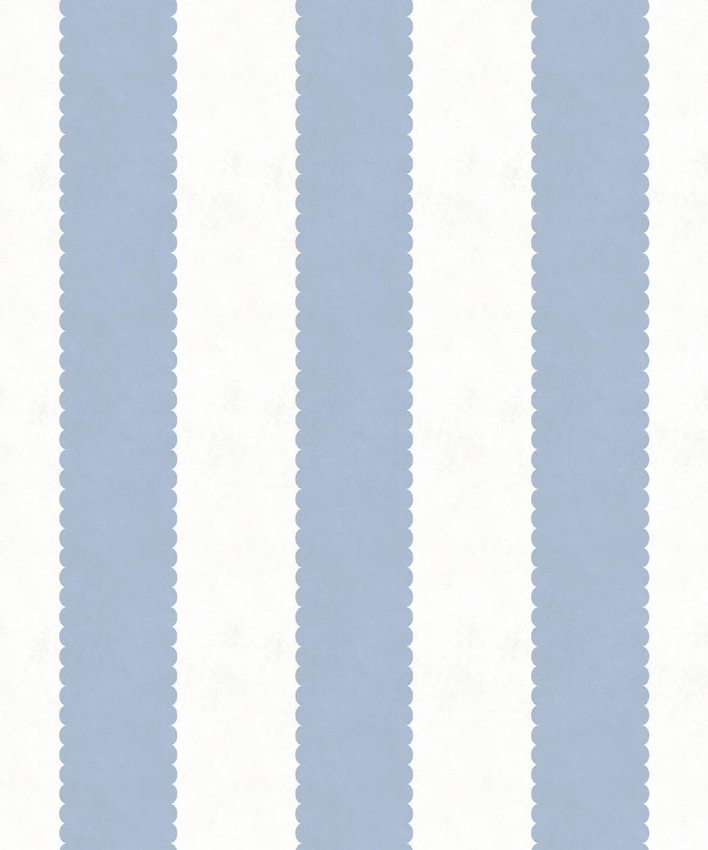 Scallop Stripe Wallpaper, Sapphire