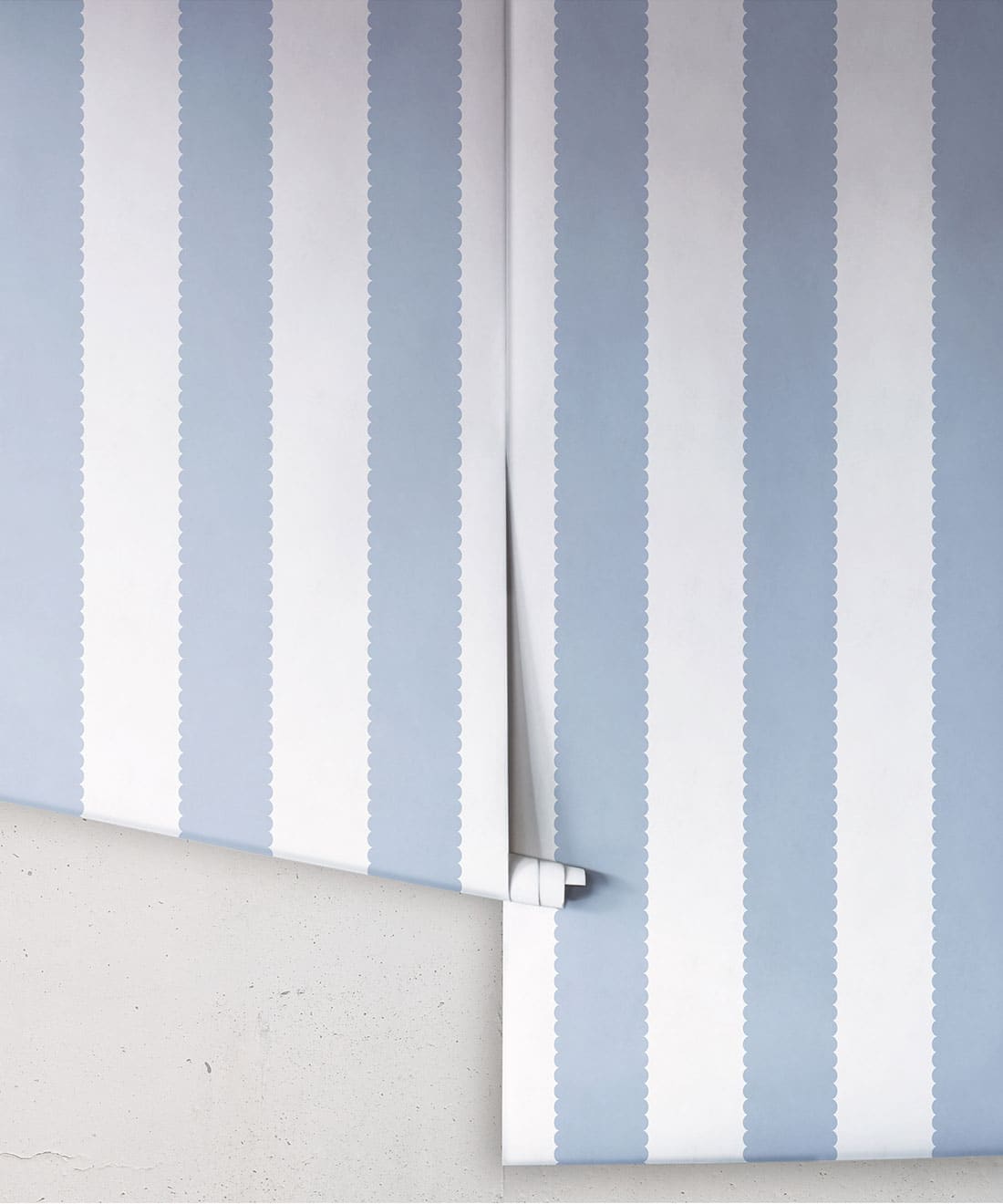 Scallop Stripe Wallpaper, Sapphire