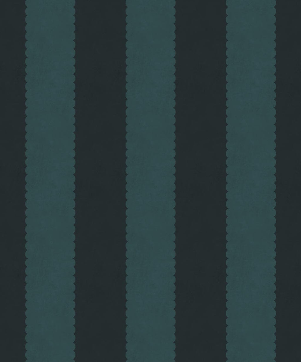 Scallop Stripe Wallpaper, Topaz