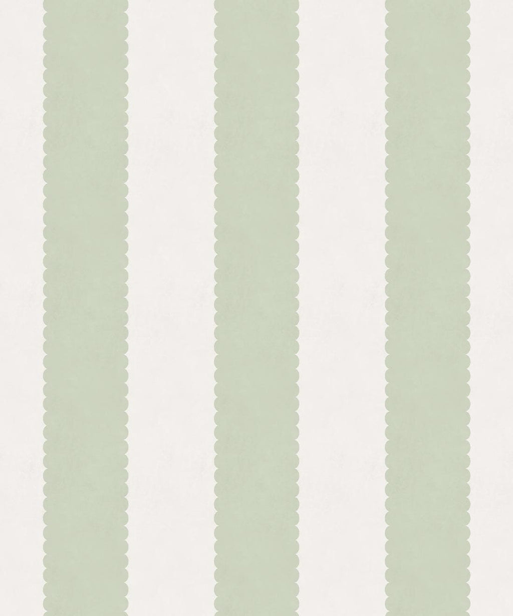 Scallop Stripe Wallpaper, Willow